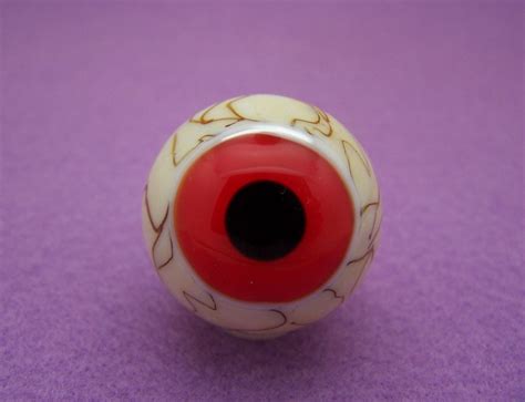 Fun Handmade Lampwork Glass Eyeball Marble With Red Hazel Etsy