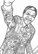 Mandela Nelson Drawing Getdrawings sketch template