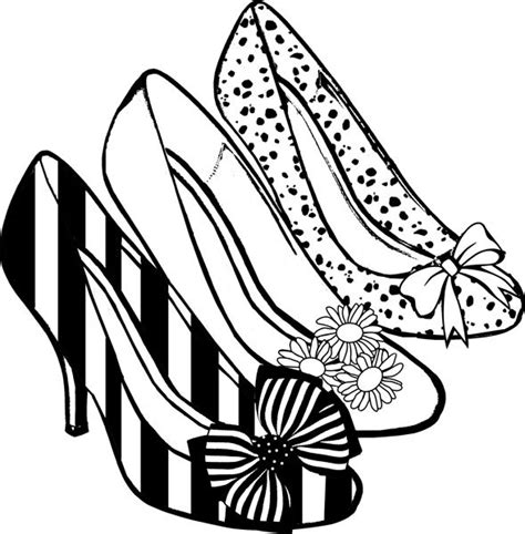 high heel coloring page clipart