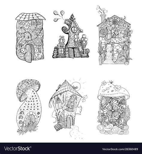 adult coloring book pages mono color black ink vector image