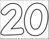 Clipart Twenty 20 Number Clip Outline Cliparts Library Clipground sketch template