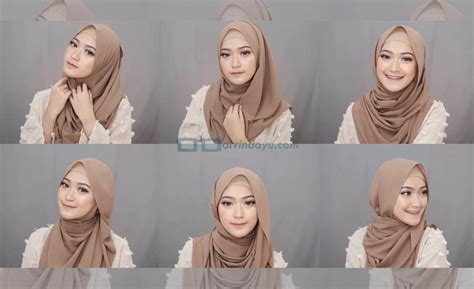 style tutorial hijab pashmina simple syari menutup dada cantik modis