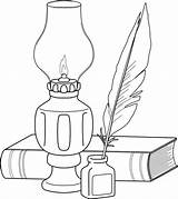 Quill Lamp Lantern Old Beccy Place Coloring Fashioned Drawings Book Pages Drawing Lamps Template Visit Embroidery Choose Board sketch template