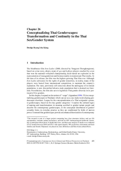 pdf conceptualizing thai genderscapes transformation and continuity