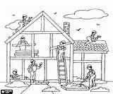 Coloring Construction Pages House General Working Under Maison Coloriage Printable Kids Colouring Builders Sheets Worker Gif sketch template