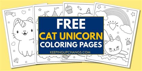 cat unicorn coloring pages sheets popular printables
