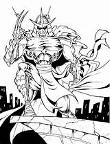 Shredder Tmnt Enemy Turtles Mutant Cartoon Abrir sketch template