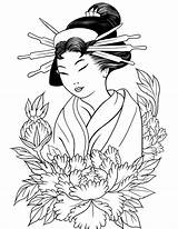 Coloring Geisha Pages Kimono Japanese Gueisha Paint Getcolorings Getdrawings Ge Printable Colorings sketch template
