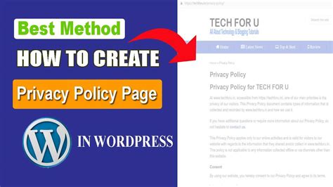 create privacy policy page   website