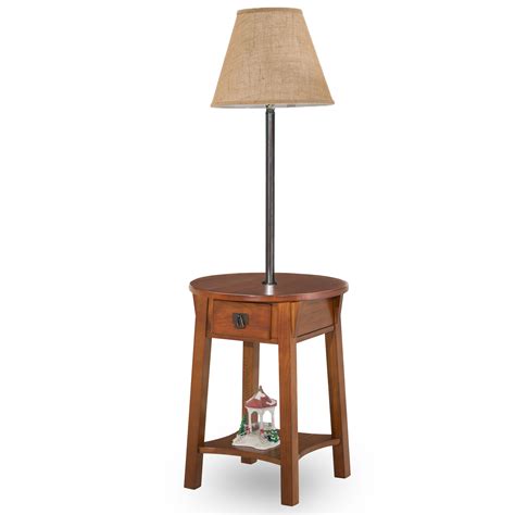 leick chocolate chairside solid wood lamp table home furniture living room furniture