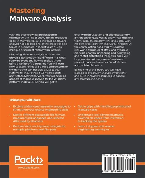 mastering malware analysis the complete malware analyst s guide to