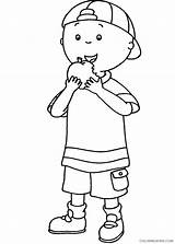 Coloring Caillou Pages Apple Eating Coloring4free Related Posts sketch template