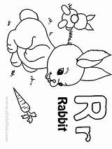 Letter Coloring Pages Rabbit Printable Kids Getdrawings Getcolorings sketch template