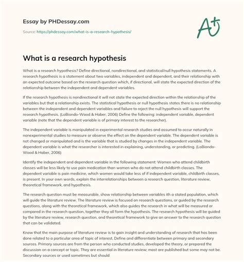 research hypothesis phdessaycom