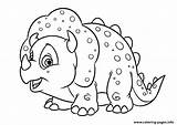 Triceratops Coloring Baby Pages Printable Little sketch template