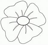 Poppy Coloring Remembrance Clipart Popular sketch template