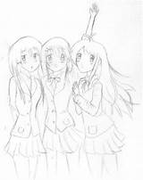 Friends Three Anime Drawing Deviantart Getdrawings Group sketch template