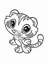 Coloring Pages Tiger Baby Kids Cute Animal Wuppsy Unicorn Colouring Sheets sketch template