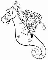 Coloring Pages Spongebob Kids Policeman Horse sketch template