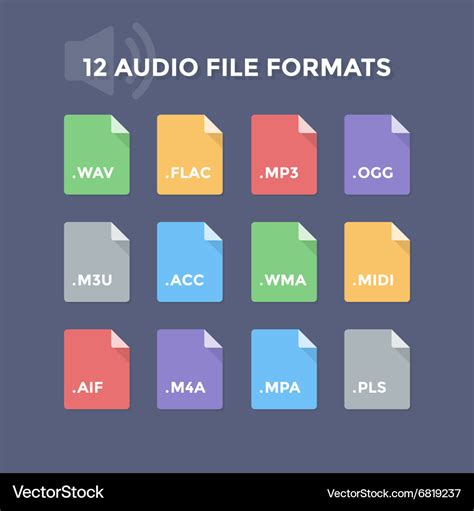 audio file formats royalty  vector image vectorstock