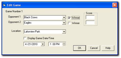 tournament scheduler screen images