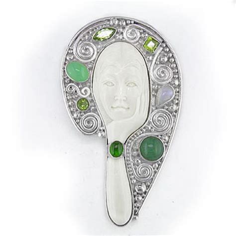 goddess pin pendant with aventurine green tourmaline rainbow