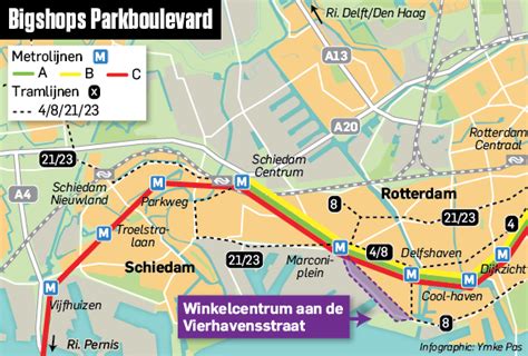 kaart map algemeen dagblad parkboulevard rotterdam winkelcentrum shopping mall ymke pas