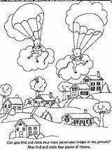 Coloring Hidden Parachute Pages Sheets Library Clipart Comments Cartoon Clip sketch template
