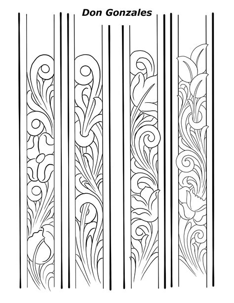 printable leather carving patterns printable templates
