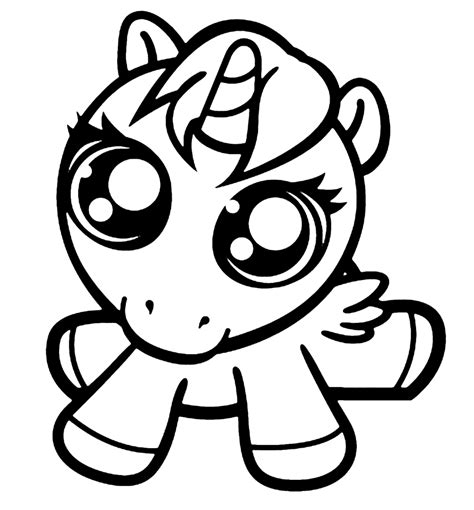 super cute baby unicorn coloring page printable coloring pages