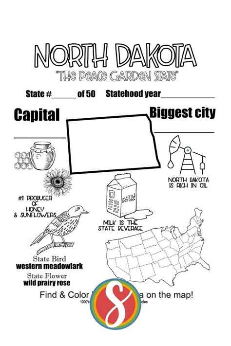 north dakota coloring pages stevie doodles
