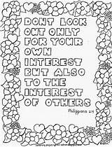 Philippians Coloring Pages Printable Kids Bible Others Verse Color Interest Look Colouring Adult Coloringpagesbymradron Sheets Adron Mr Phil Verses School sketch template