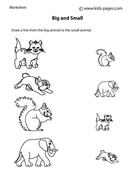 printable big and small worksheets for kindergarten img dink