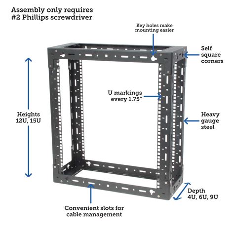 racksolutions   open frame wall mount rack