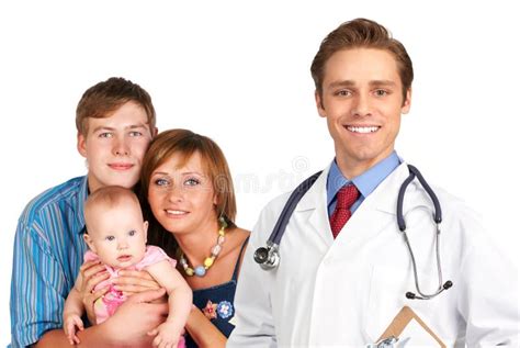 family doctor stock photo image  happy family medical