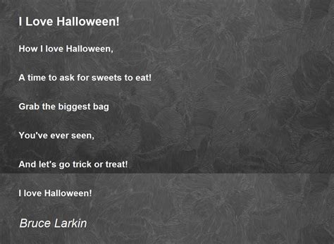 love halloween  love halloween poem  bruce larkin