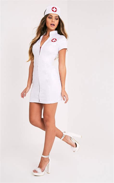 sexy nurse white fancy dress costume prettylittlething aus