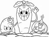 Cuphead Coloring Pages Carrot Panic Botanic Print Printable Color Book Boys sketch template