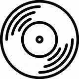 Vinyl Record Icon Music Vintage Outline Hipster Retro Style Vector Getdrawings sketch template