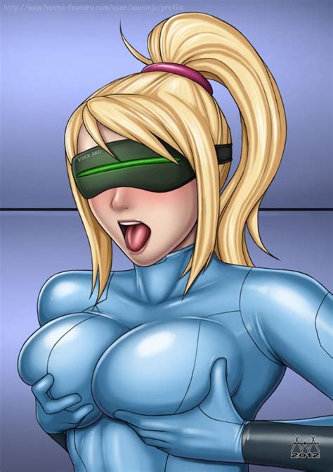 Metroid Samus Virtual Breast Squeezing Samus Aran Video Game Porn