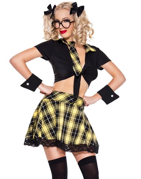 detention diva sexy school girl costume spicy lingerie