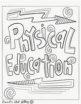 Coloring Cover Pages Physical Education Pe Health Subject Class Doodles Printables Classroomdoodles sketch template