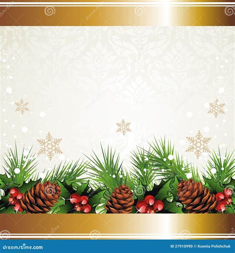 christmas wreath background stock vector illustration  pine holly