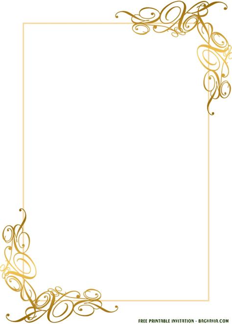 printable gold lace invitation templates   occasions