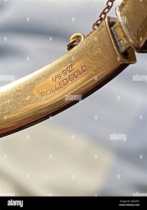 rolled gold hallmark stamp  bracelet  ct gold stock photo alamy