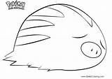 Coloring Pages Swinub Pokemon Printable Kids sketch template