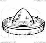 Sombrero Hat Clipart Cartoon Coloring Outlined Vector Cory Thoman Drawing Getdrawings Royalty sketch template