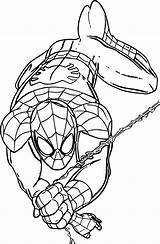 Spider Man Coloring Miles Morales Ultimate Spiderman Pages Marvel Universe Superhero Nice sketch template