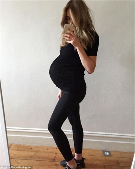 pregnant nadia bartel shows off very large bump in selfie daily mail