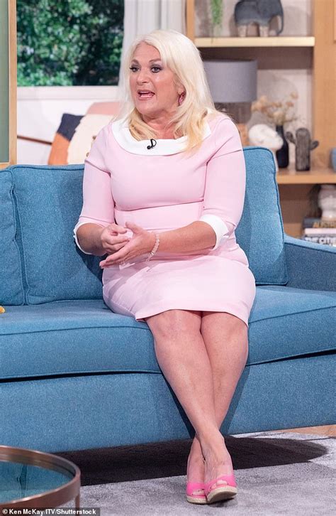 vanessa feltz proudly displays her 3 5st weight loss in a patterned